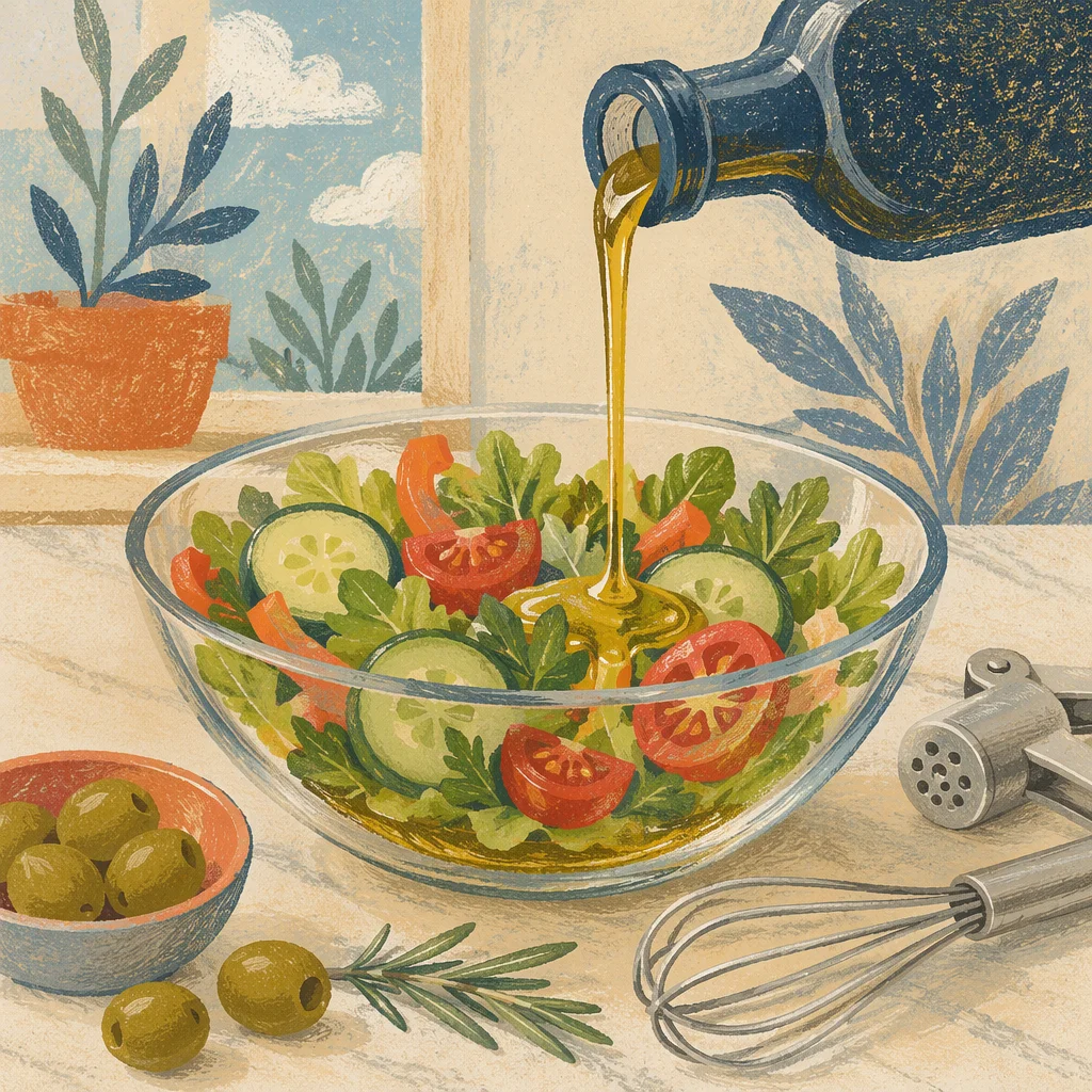 Fresh Salad Bowl With Olive Oil