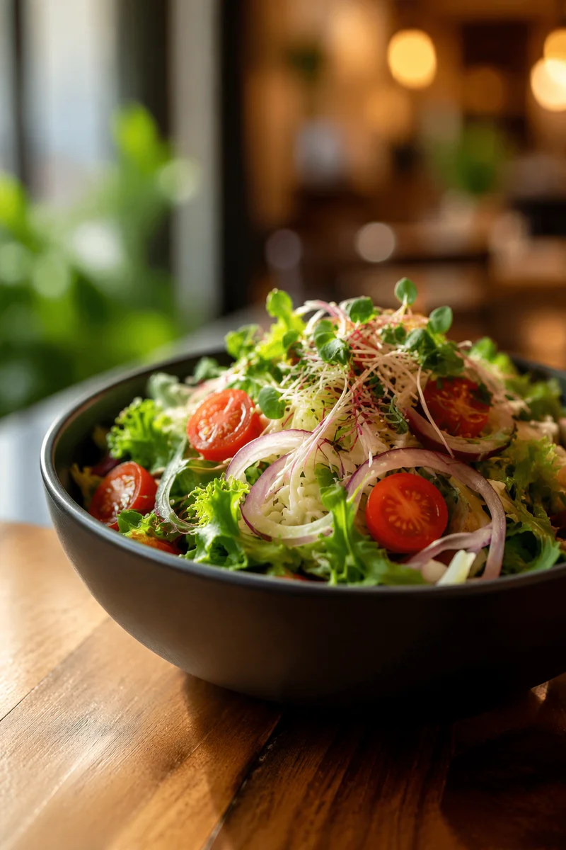Fresh Wellness Salad Bowl on Café Table