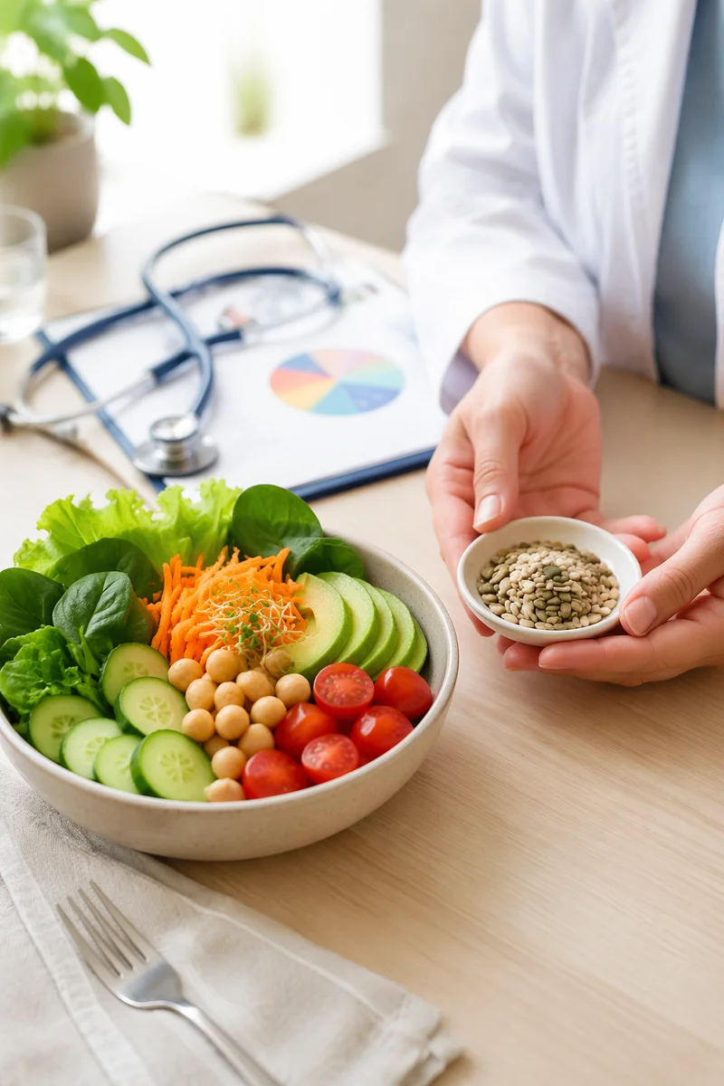 Fresh Salad Bowl in Nutrition Clinic