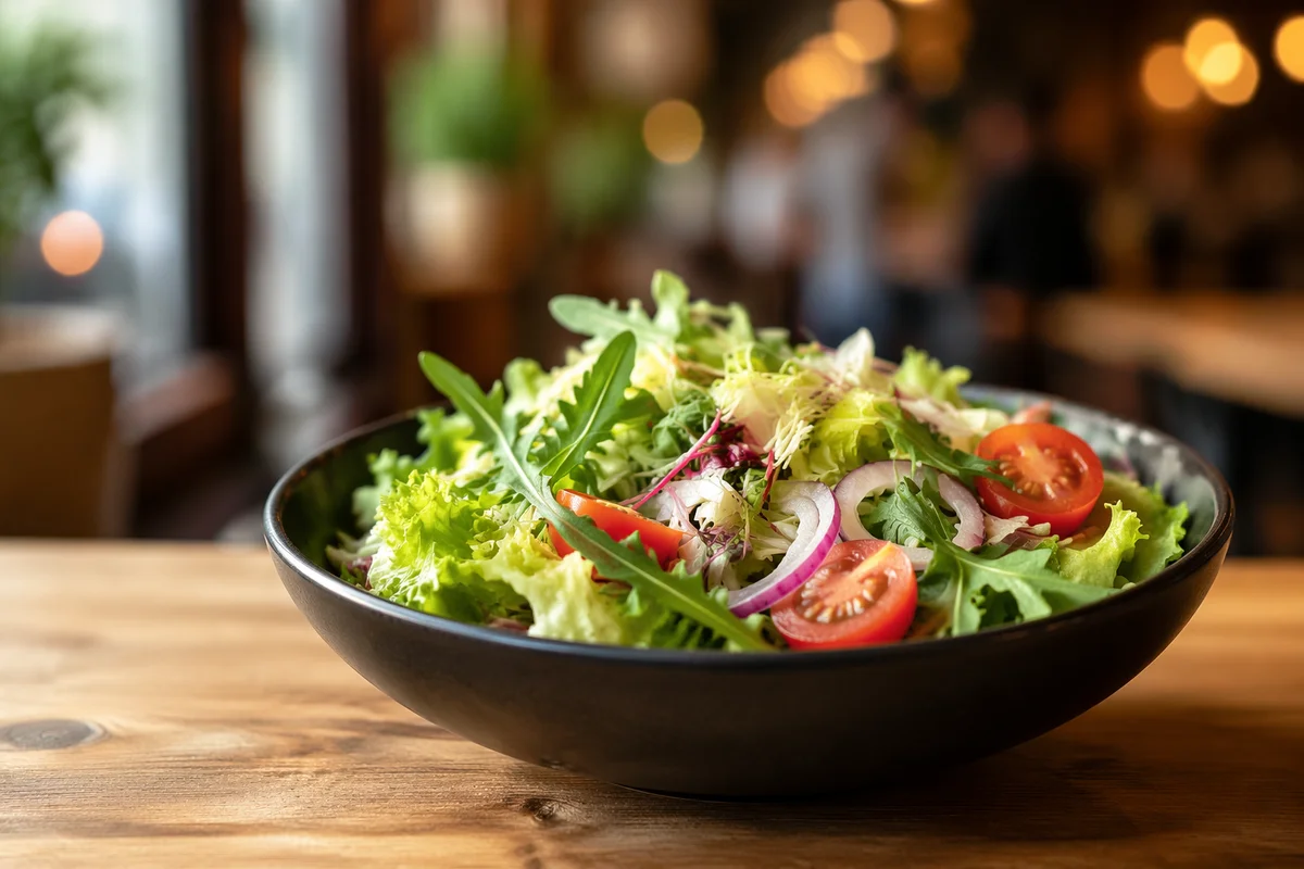Fresh Wellness Salad Bowl on Café Table