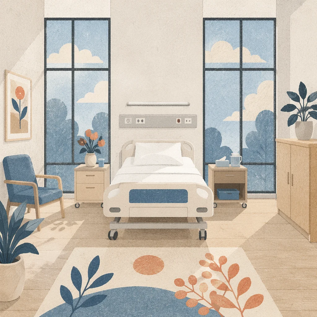 Clean Minimal Hospital Patient Room Interior