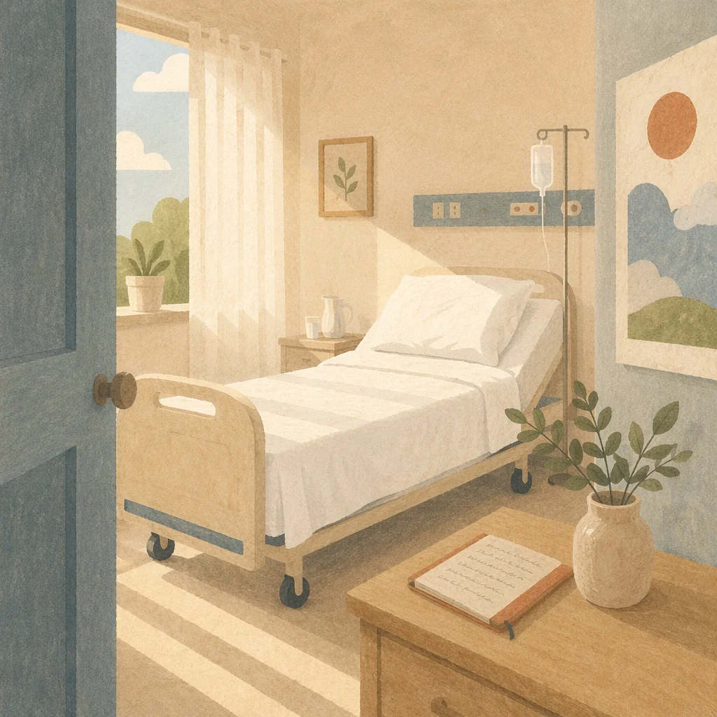 Peaceful Clean Hospital Room at Sunrise