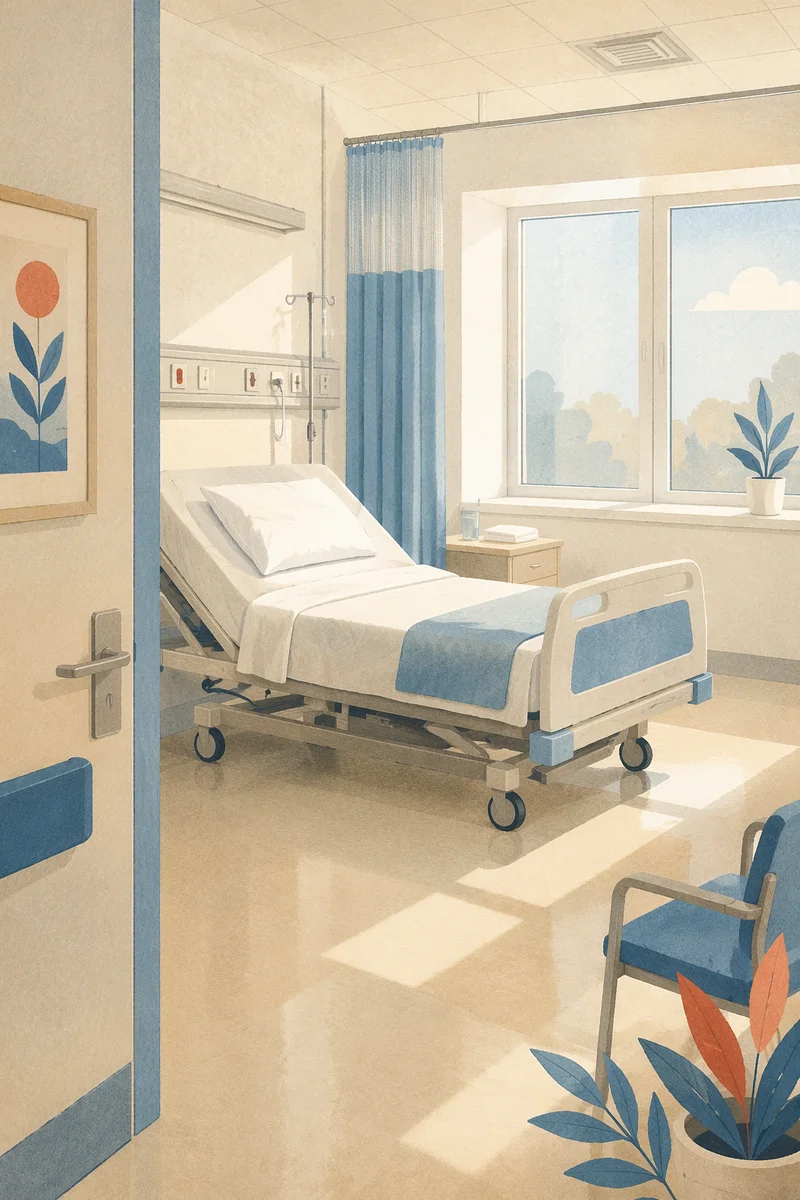 Clean Modern Hospital Patient Room Interior