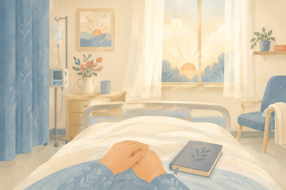 Peaceful Hospital Room With Morning Prayer
