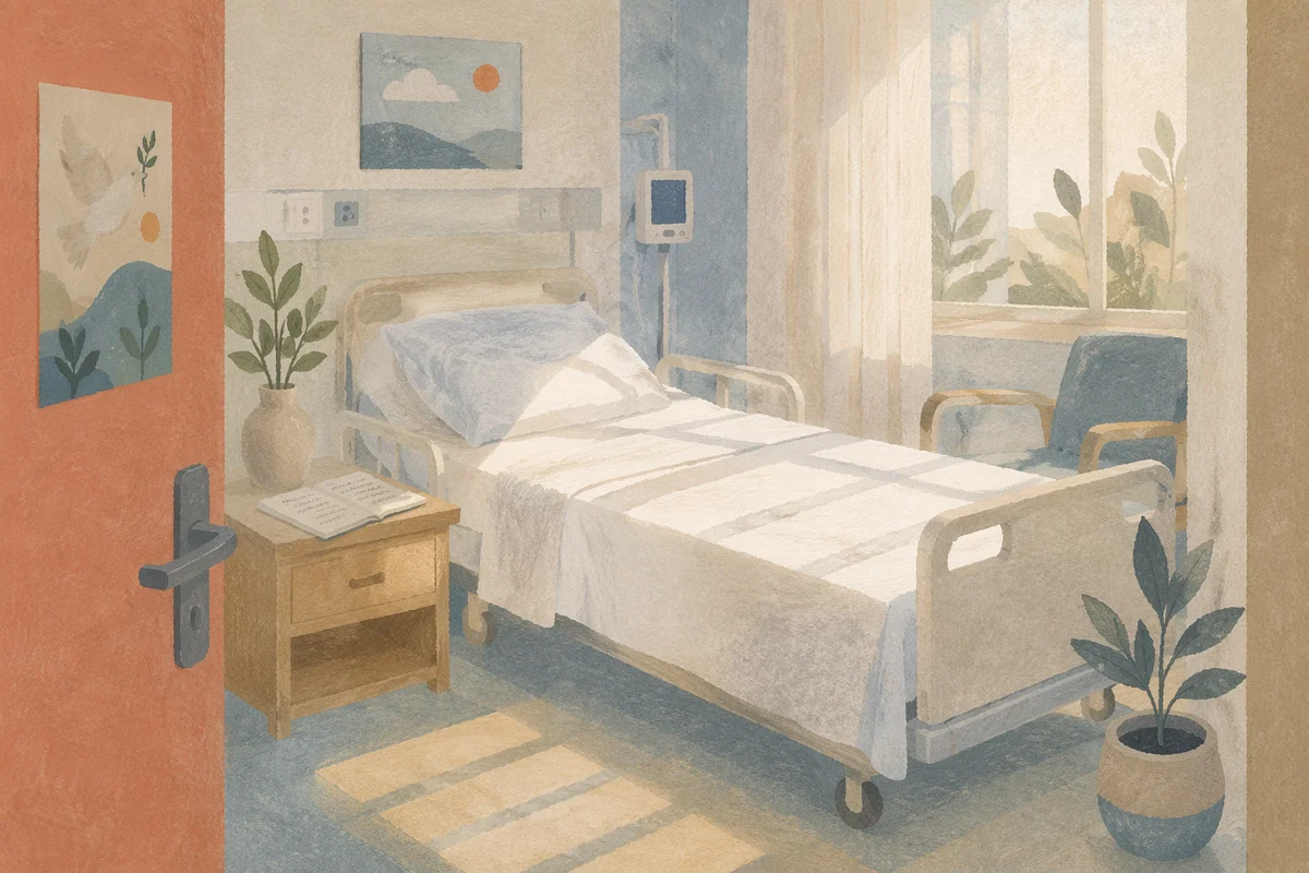 Peaceful Clean Hospital Room at Dawn