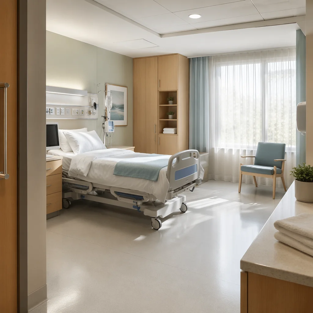 Calm Private Hospital Room Interior