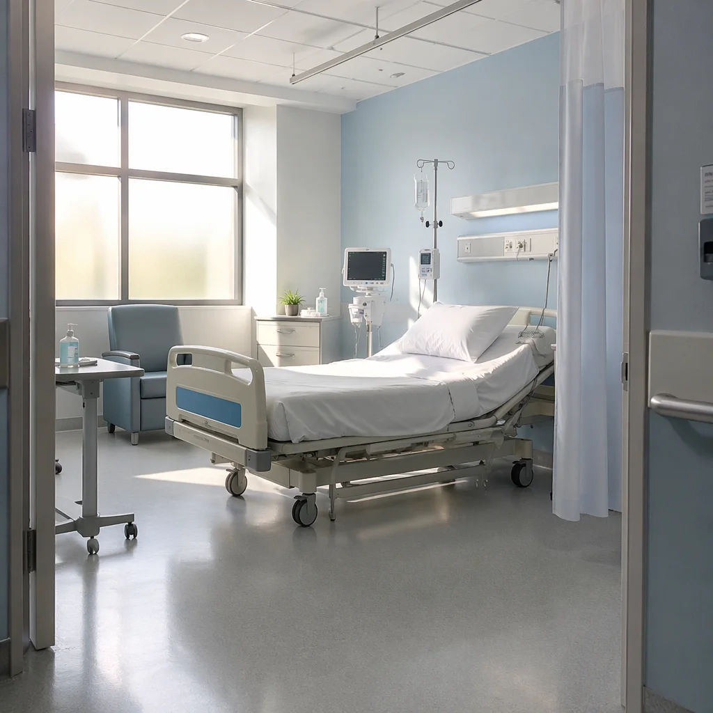 Clean Hospital Patient Room Interior Morning