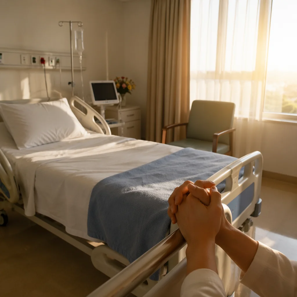 Quiet Prayer in Clean Hospital Room