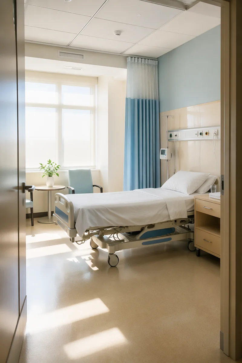 Clean Modern Hospital Patient Room Interior