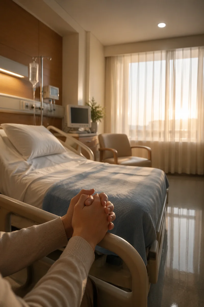 Quiet Prayer in Clean Hospital Room