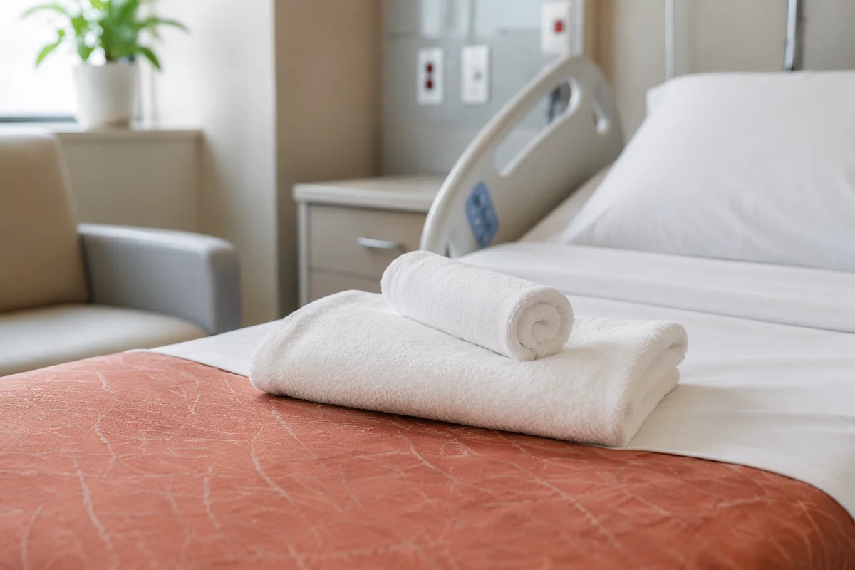 Clean Hospital Bed Prepared for Patient Admission