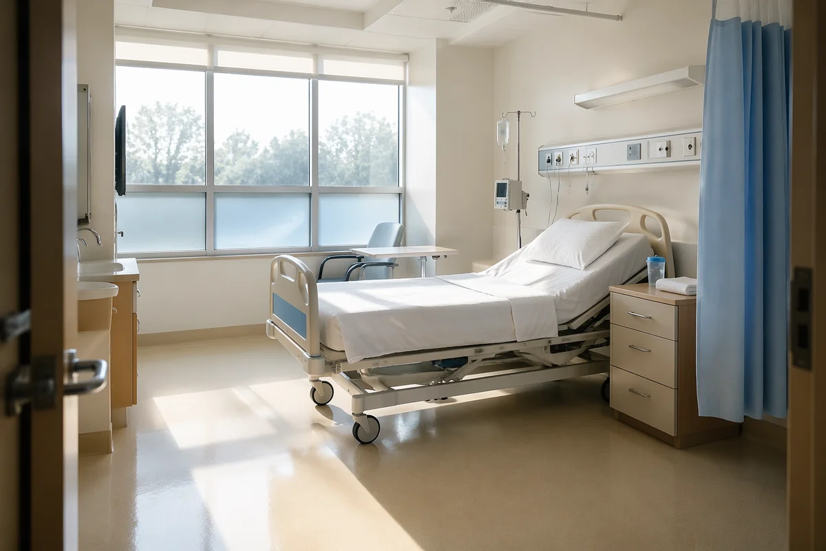 Clean Modern Hospital Patient Room Interior