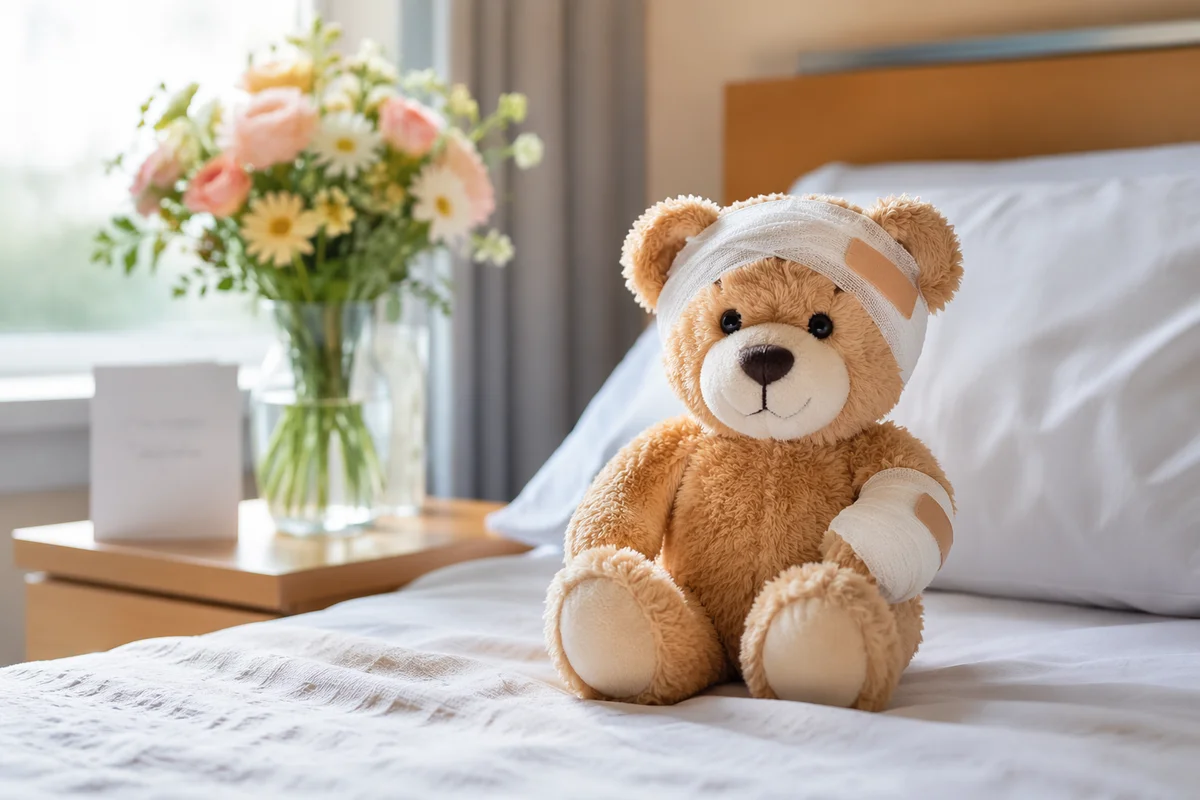 Teddy Bear Recovery Scene in Hospital Room