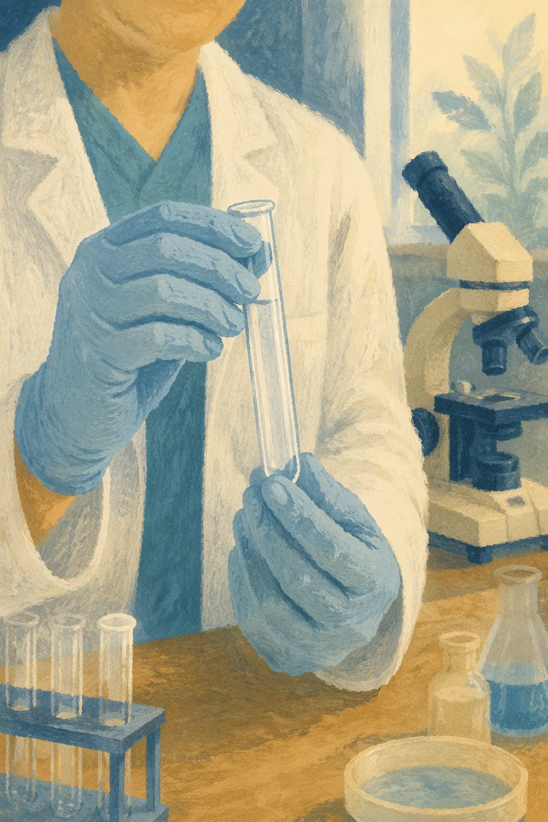 Scientist Holding Test Tube in Laboratory