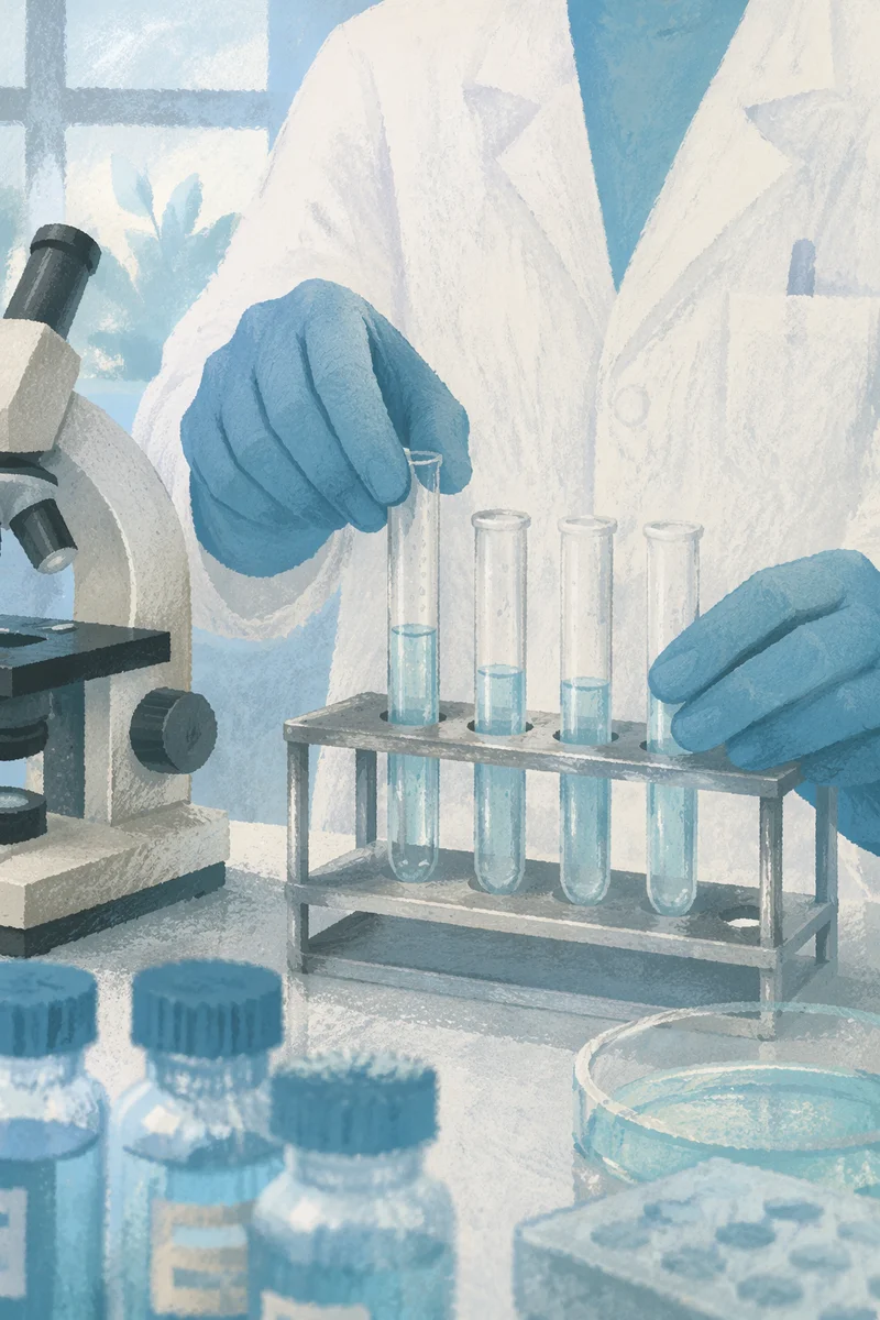 Clinical Laboratory Test Tubes Research Scene