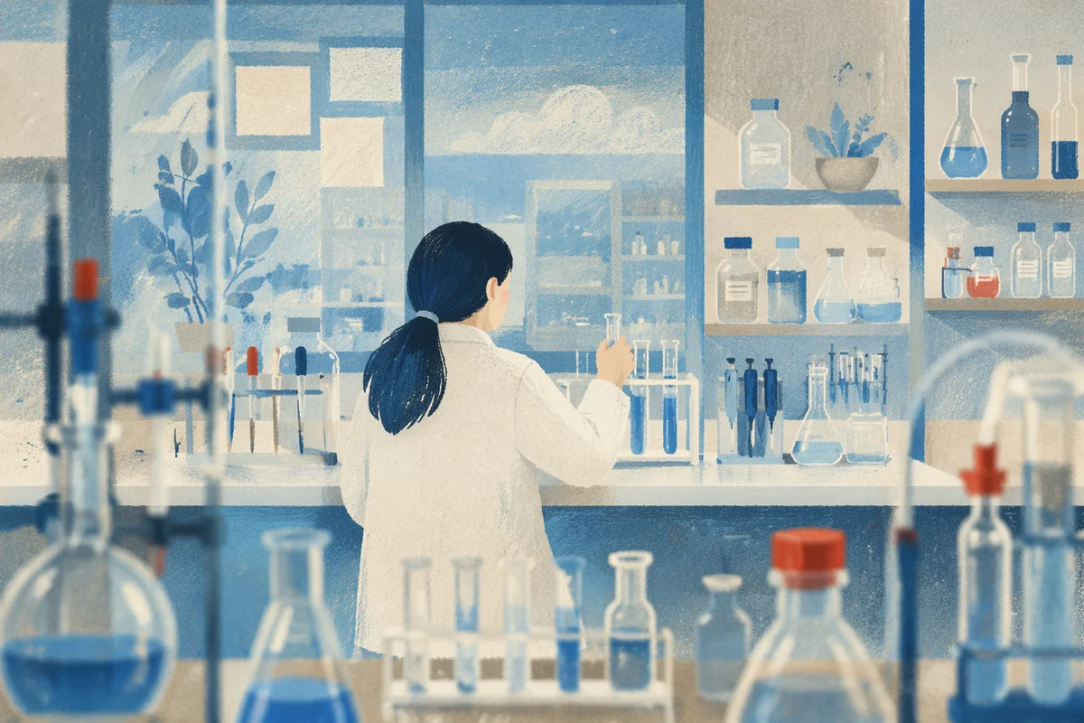 Modern Laboratory Test Tubes Research Scene