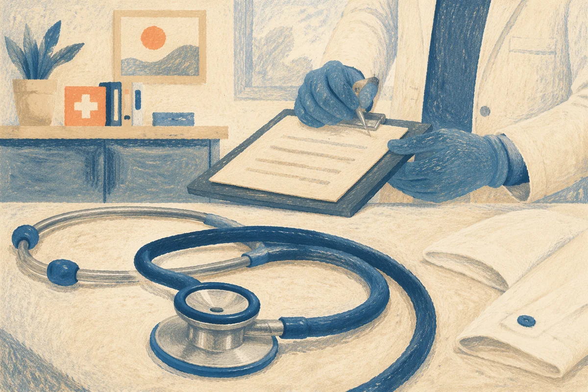 Close Up Stethoscope in Modern Clinic