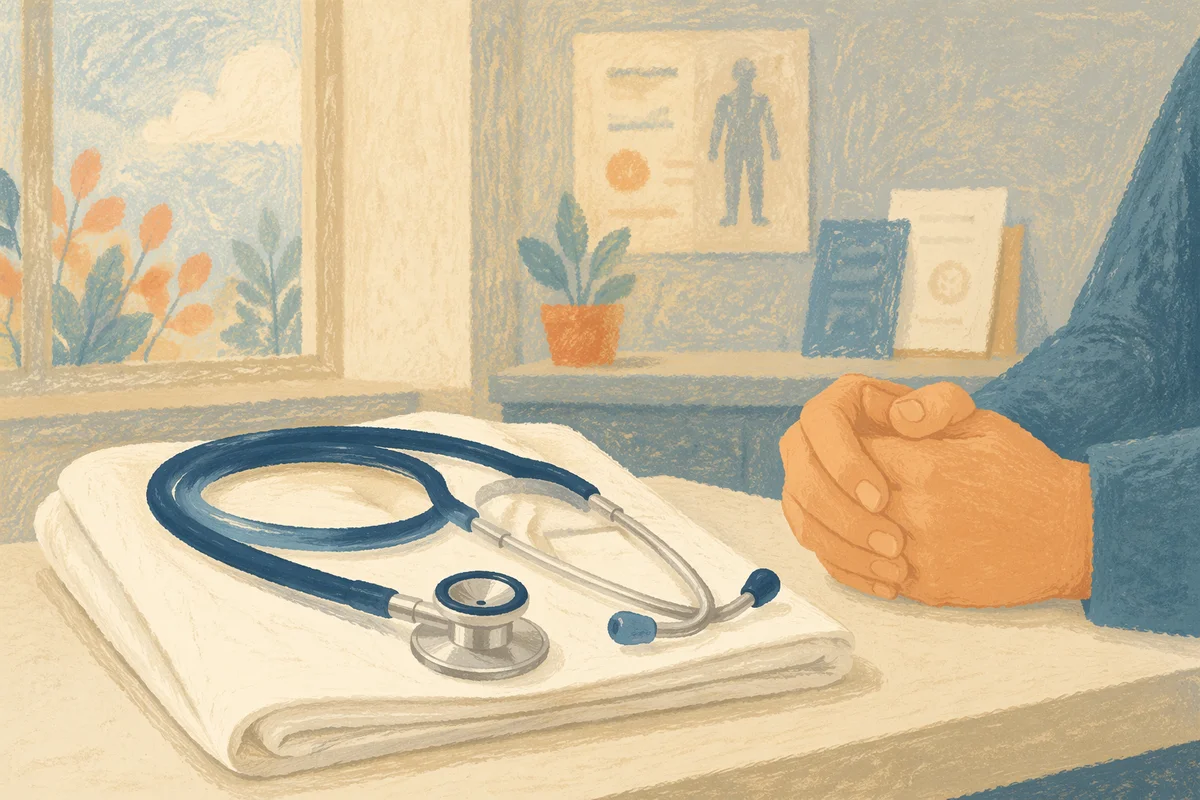 Compassionate Stethoscope on Clinic Coat