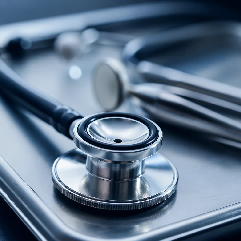 Close Up Stainless Steel Stethoscope