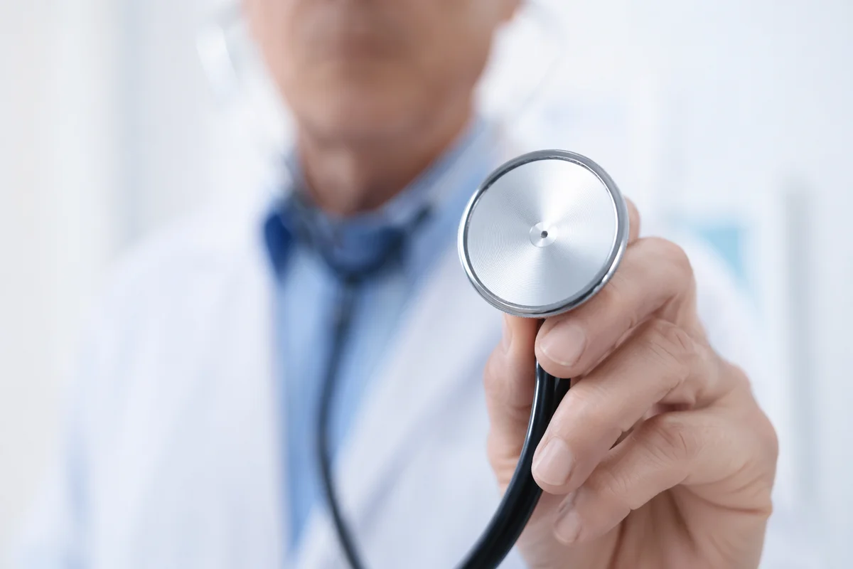 Stethoscope Close Up in Clinical Exam Room