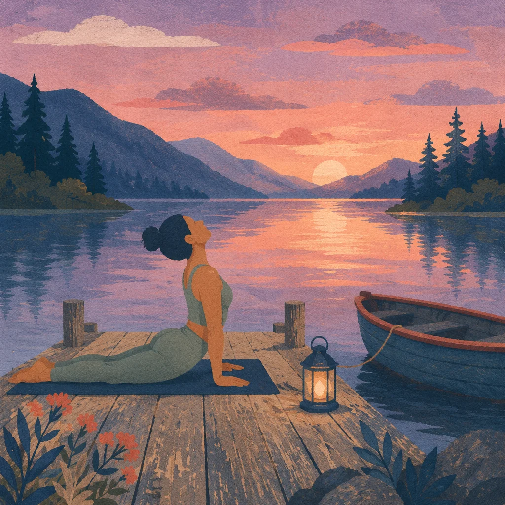 Mindful Yoga at Sunset Mountain Lake