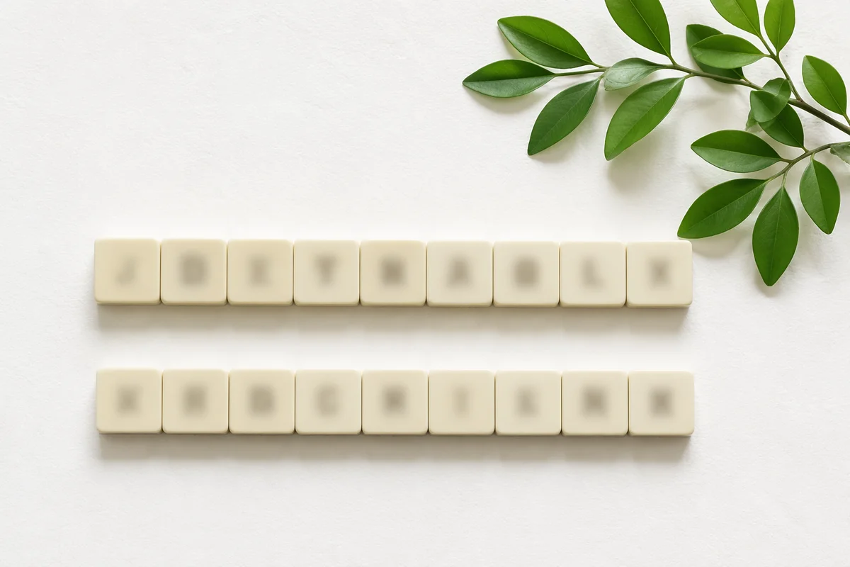Mindful Self Care Letter Tiles Flat Lay