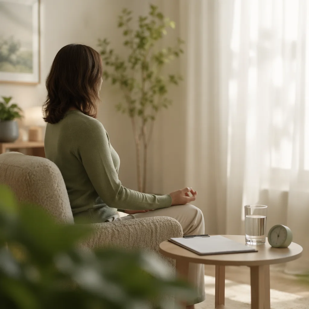 Calm Mindfulness Session in Therapy Clinic