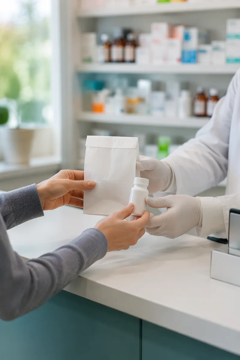 Pharmacy Prescription Counter Medicine Exchange Scene