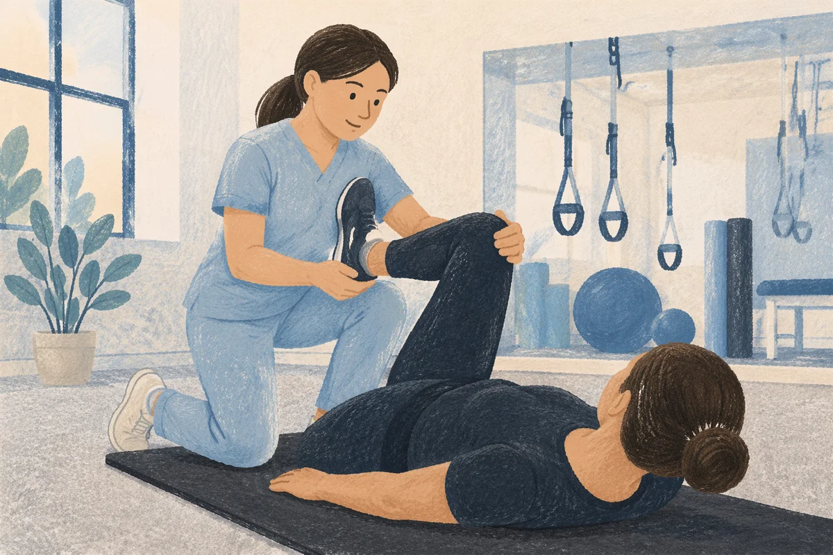 Physical Therapy Hamstring Stretch in Studio