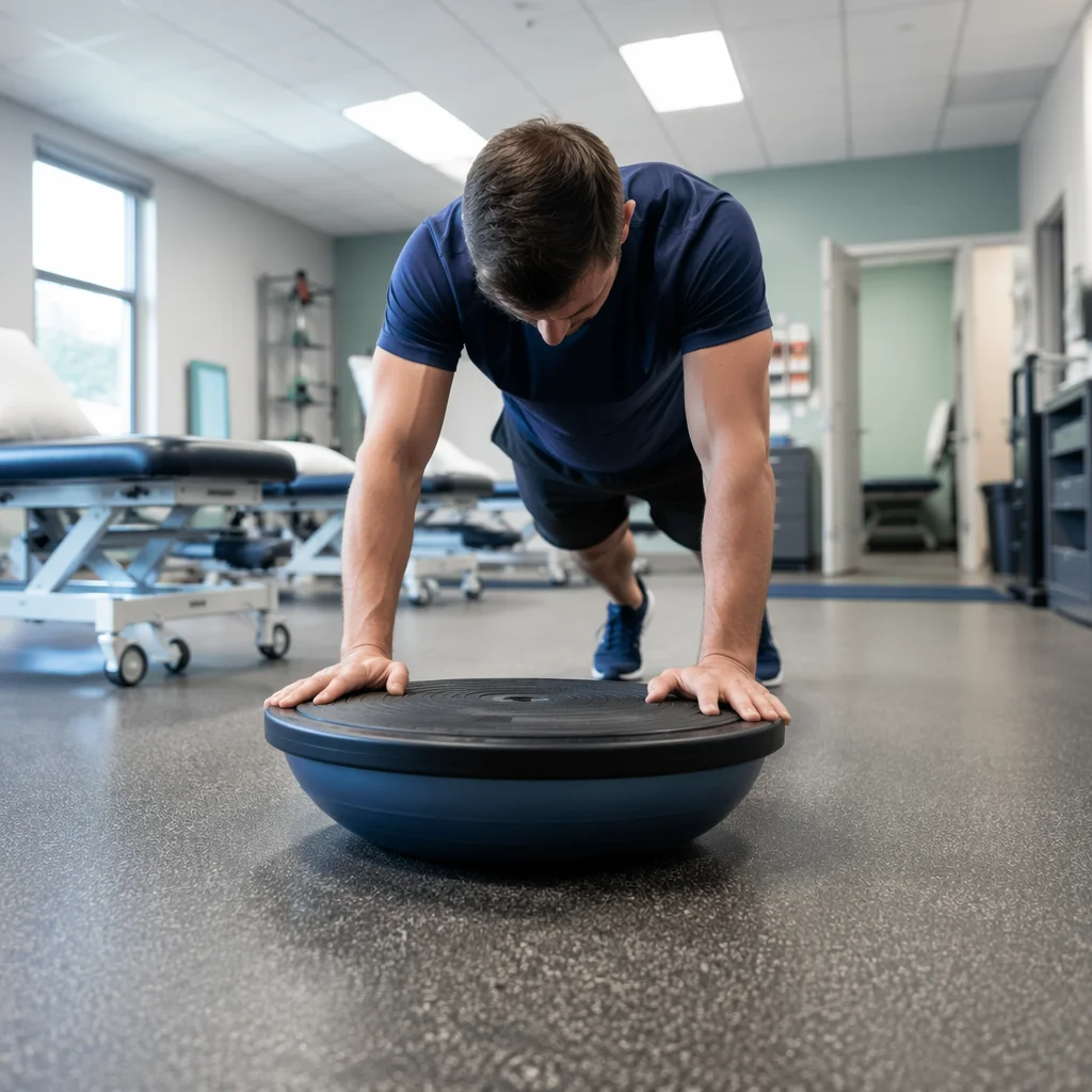 Physical Therapy Plank Balance Training Session