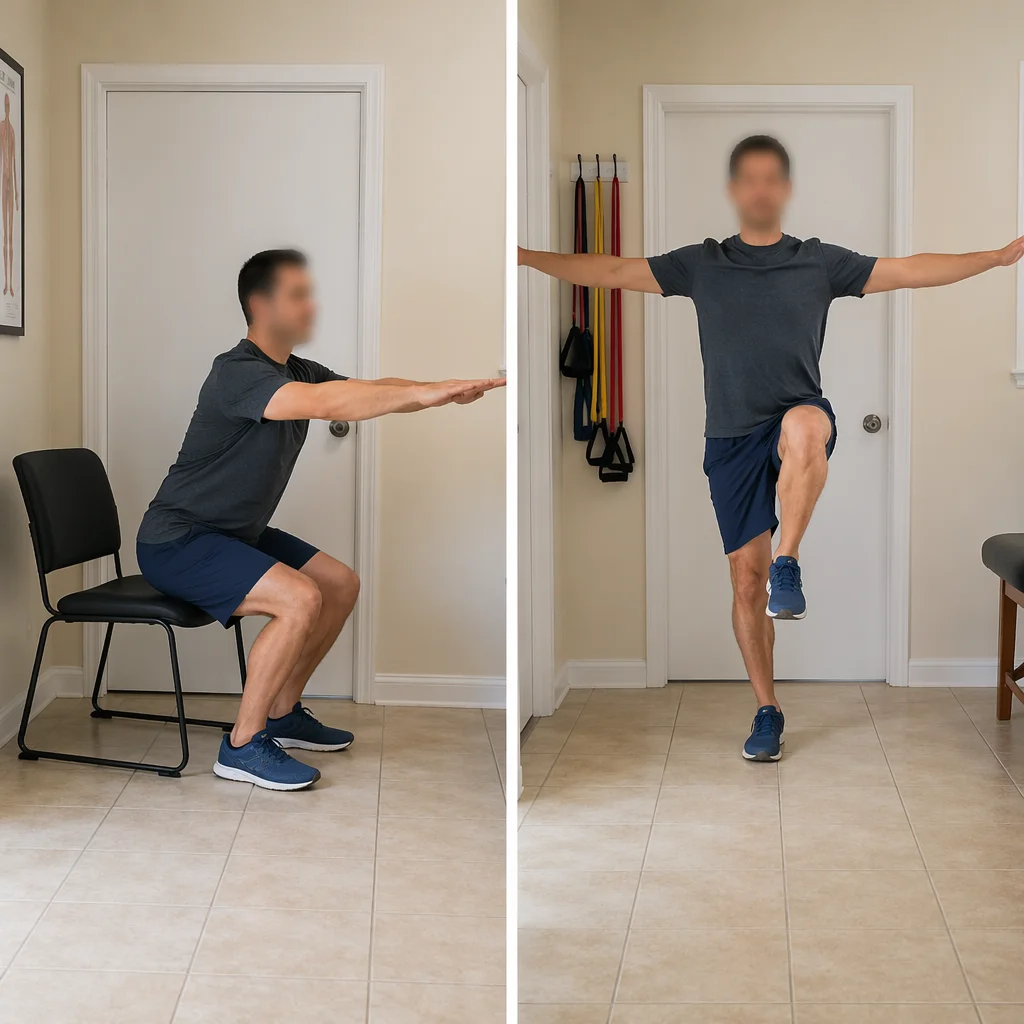 Home Physical Therapy Balance Exercise Diptych