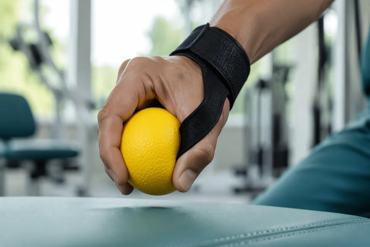 Hand Grip Rehabilitation Exercise in Therapy Clinic