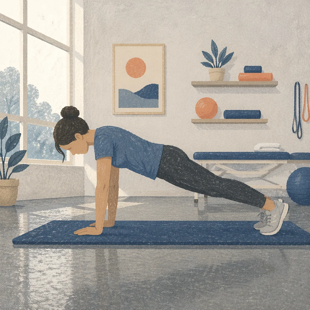 Physical Therapy Plank Exercise in Gym