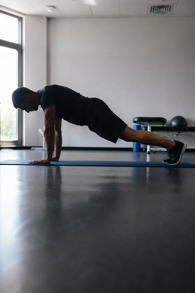 High Plank Rehabilitation in Therapy Gym