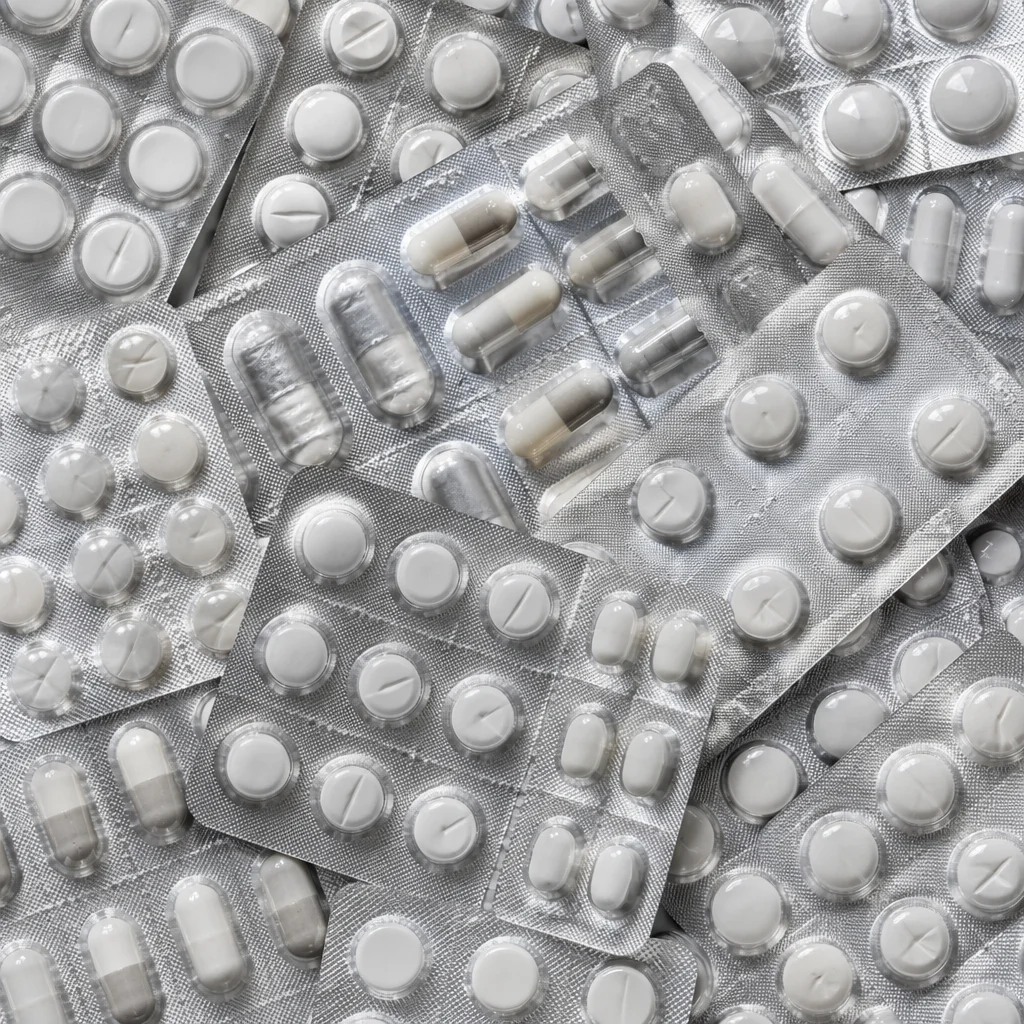 Overhead Assorted Medicine Blister Packs