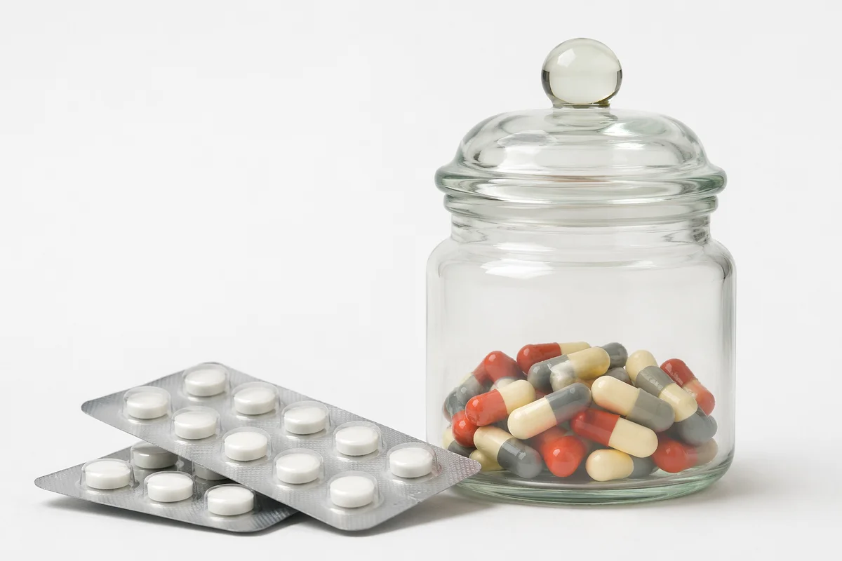 Pharmacy Capsules and Tablets Still Life