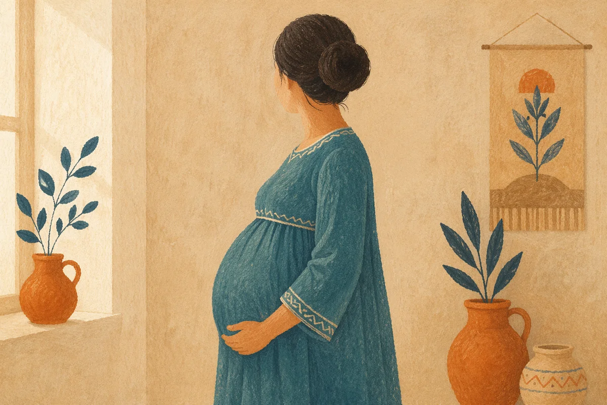 Serene Maternity Health Portrait in Teal