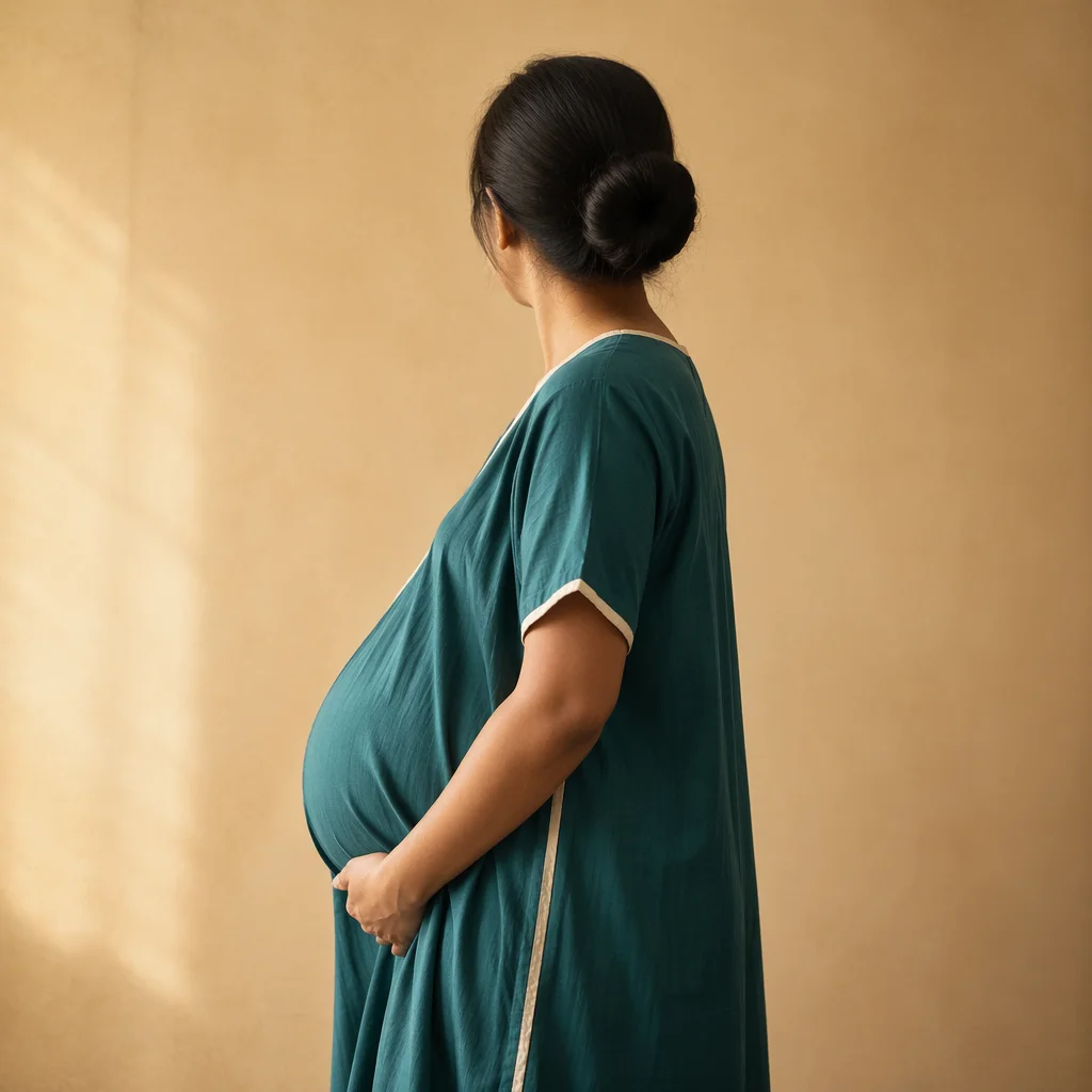 Serene Maternity Health Portrait in Teal