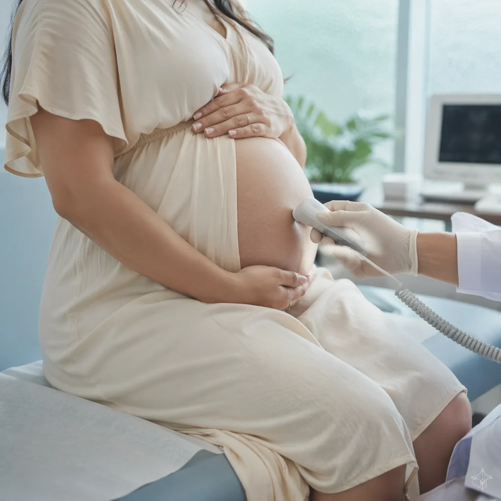 Prenatal Doppler Checkup With Maternity Belly