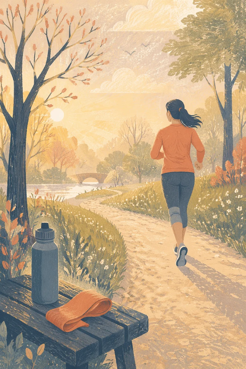 Morning Jogger on Restorative Park Path