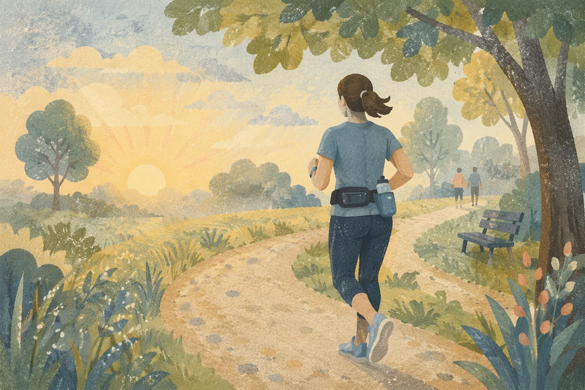 Morning Recovery Jog in Leafy Park