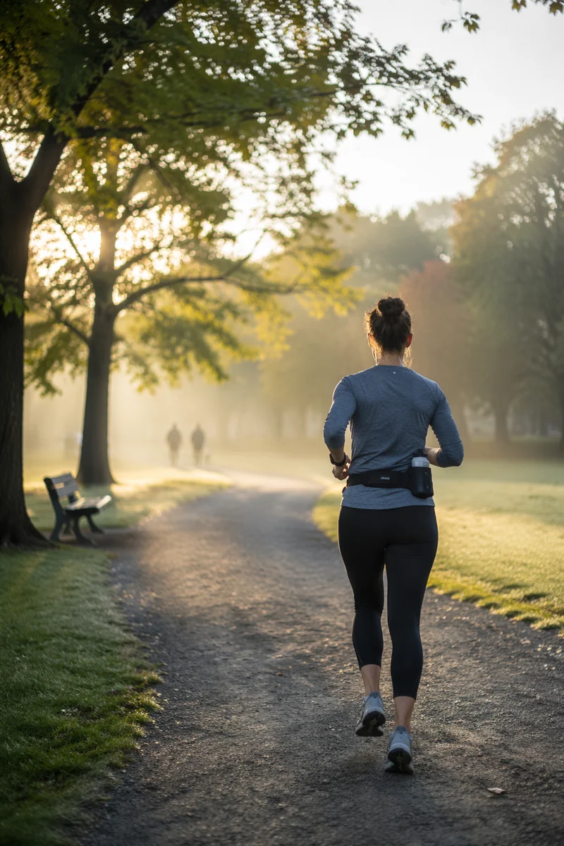 Morning Jogging Recovery Routine in Park
