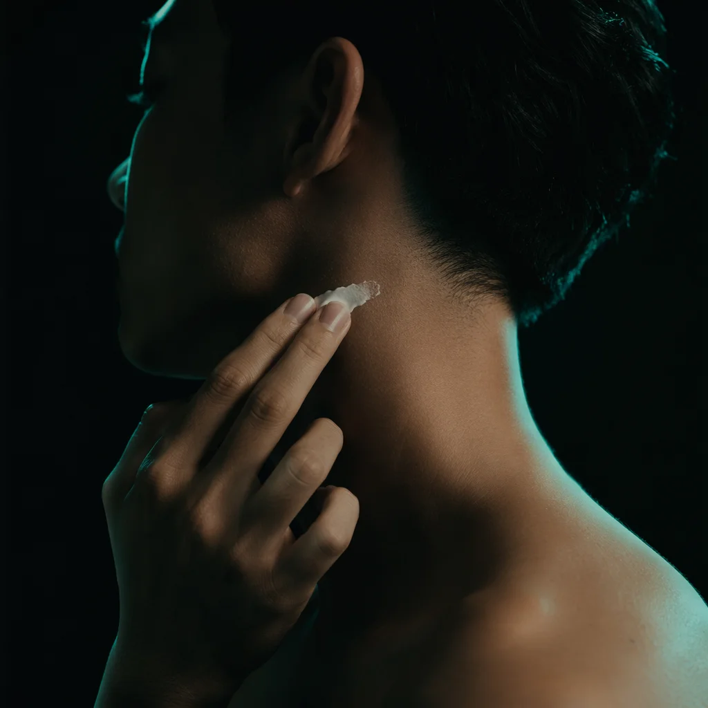 Clinical Skincare Cream Application Close Up