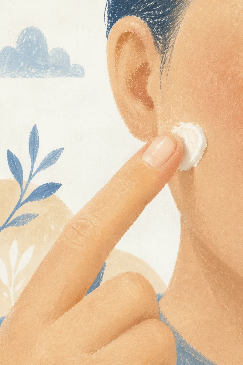 Clinical Skincare Cream Application Close-Up