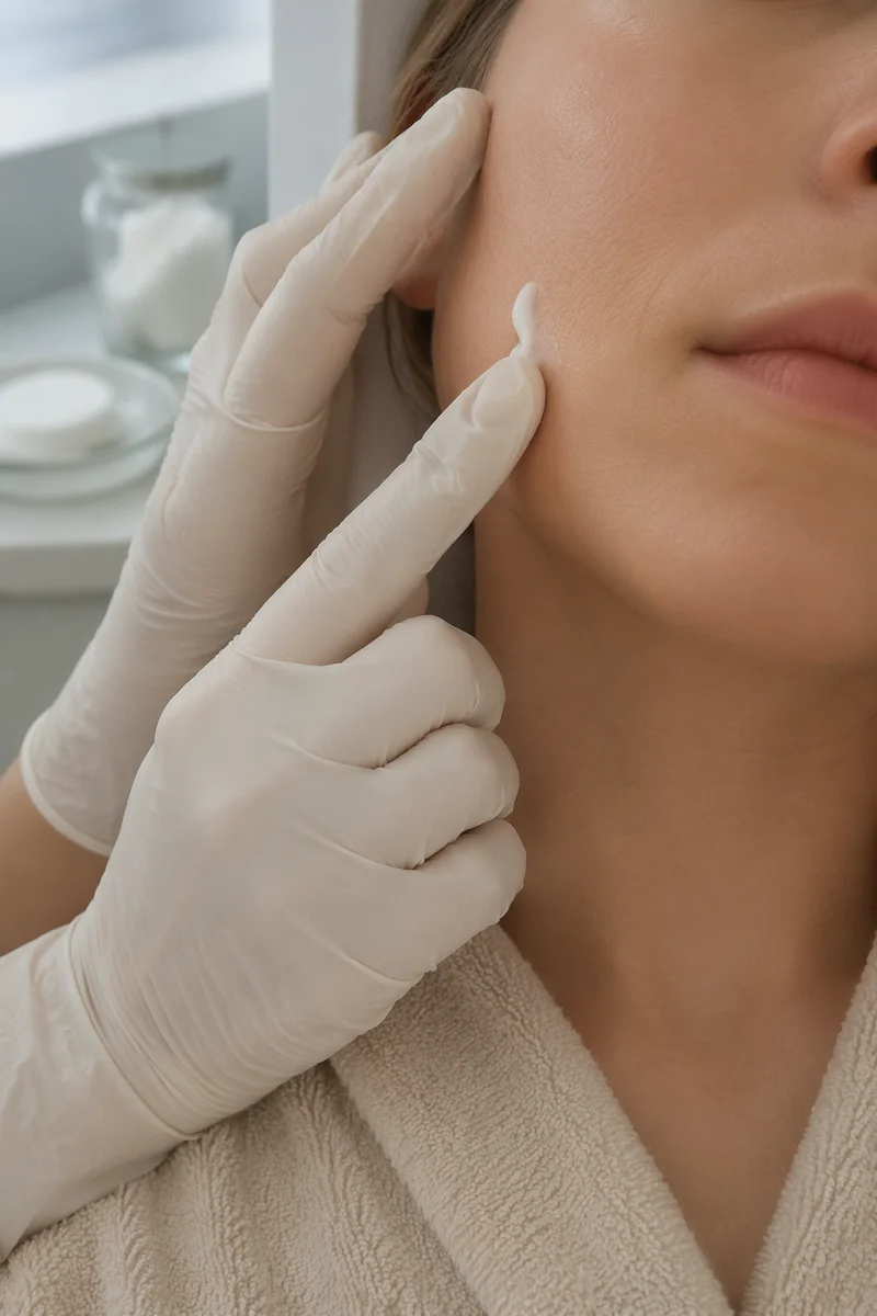 Gentle Dermatology Face Cream Application Close Up