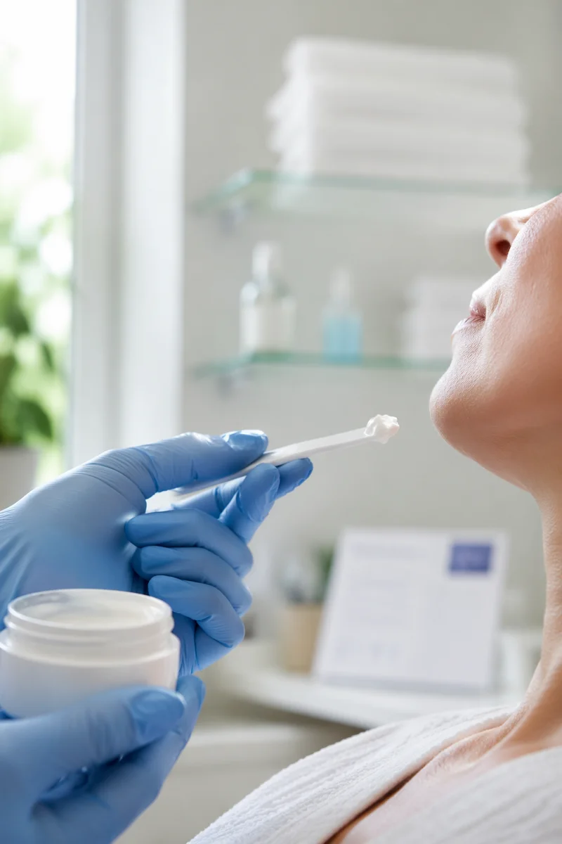Dermatology Face Cream Close-Up Treatment Scene