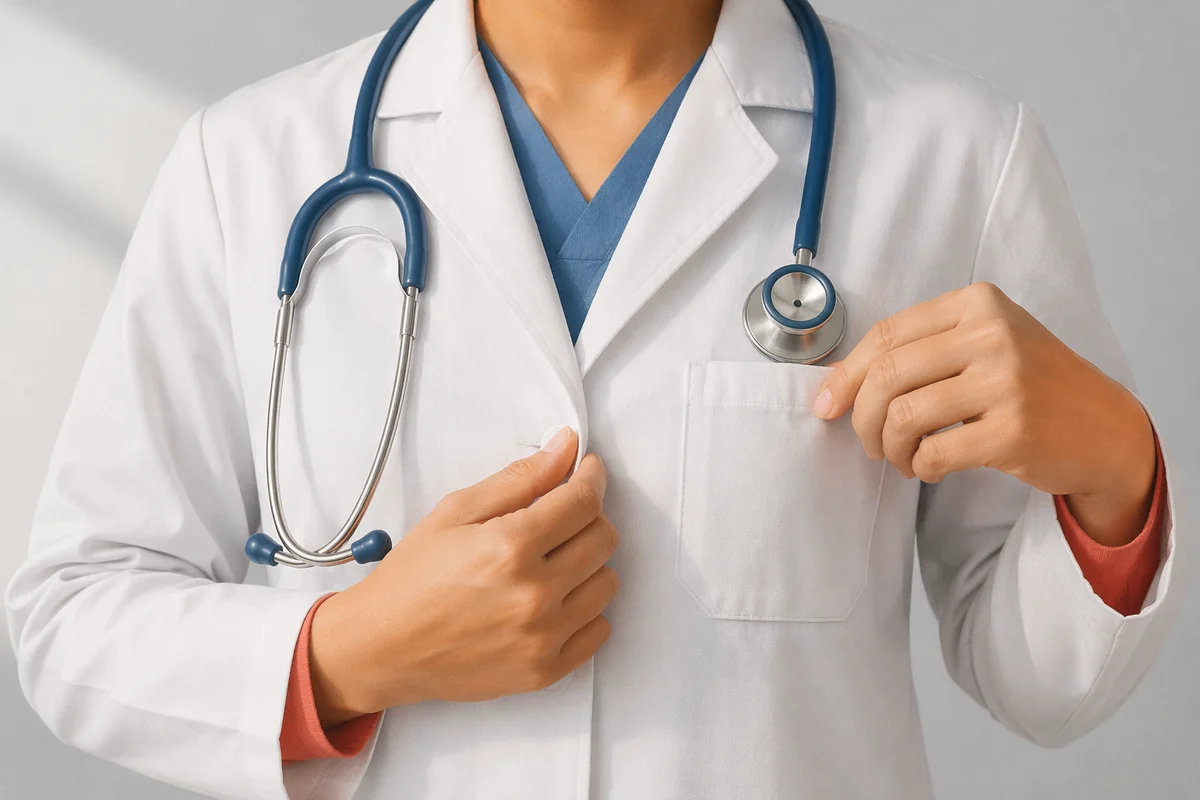 Close Up Stethoscope on White Coat