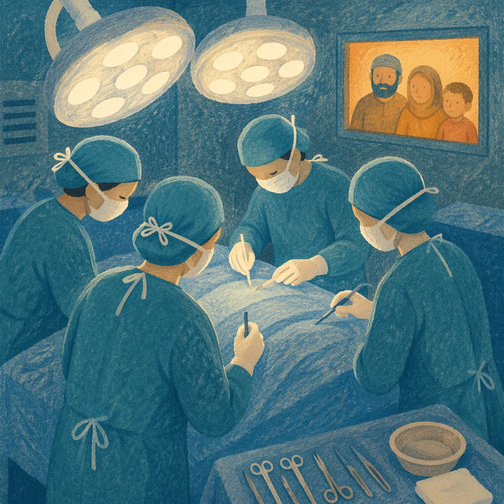 Compassionate Surgical Team in Operating Room