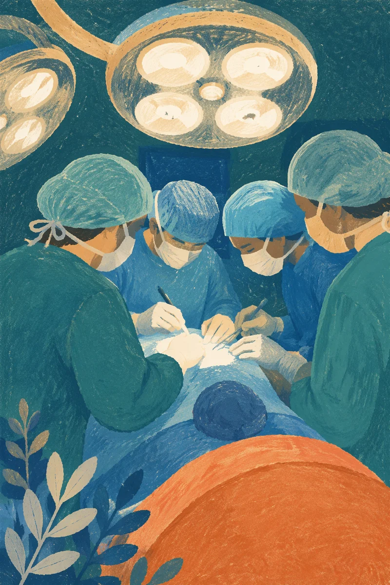 Focused Surgical Team in Operating Room