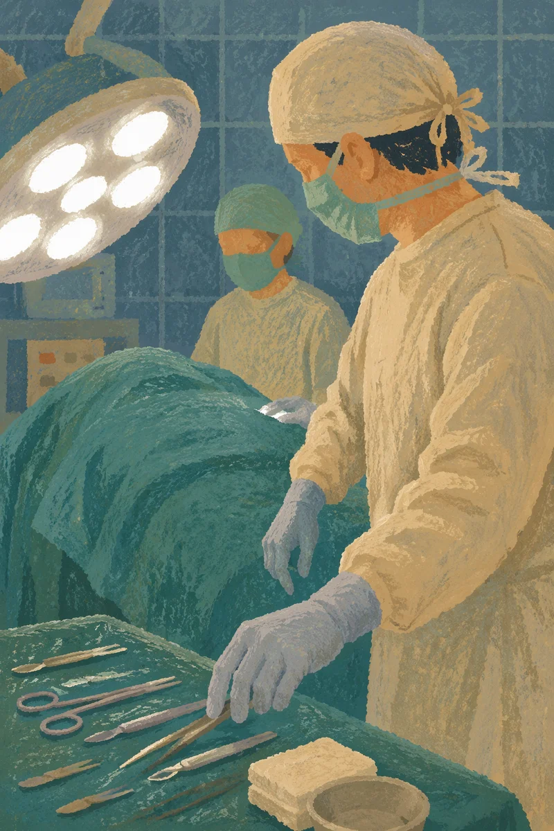 Focused Surgical Team in Operating Room